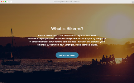 One custom paragraph in Bikerrrs marketplace hero section.